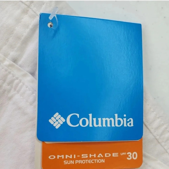Columbia Women's Sun Protection Shorts Size 10 White with Gray & Yellow … - Picture 13 of 13
